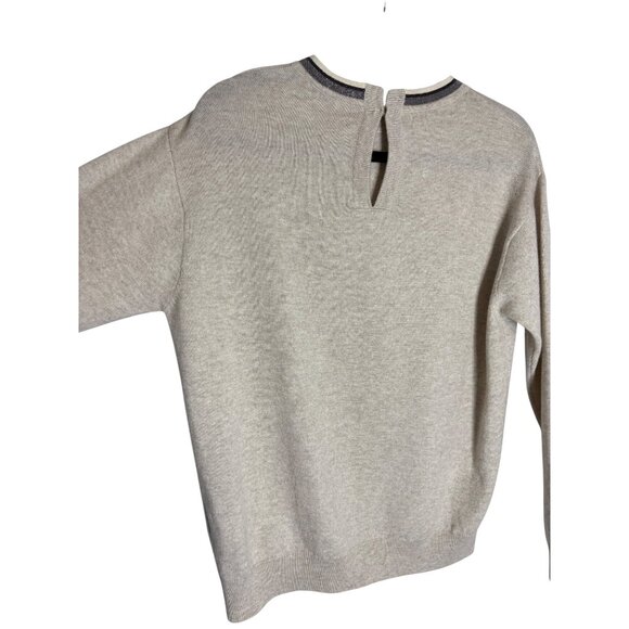 Brunello Cucinelli Brass Insert Soft 100% Cashmere Cream Sweater-sz Small - Picture 15 of 16